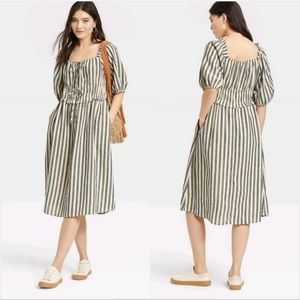Universal Thread Striped Dress - Black and White